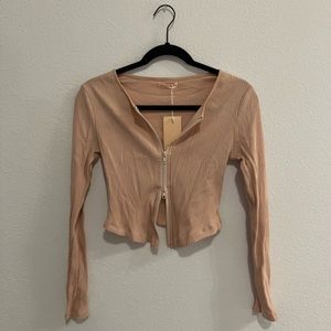 NWT Double Zipper Long Sleeve Shirt